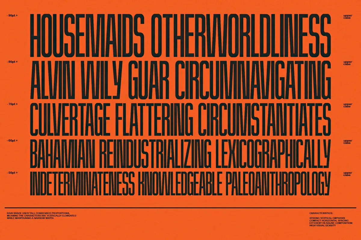 Rainshade - Condensed Display Font