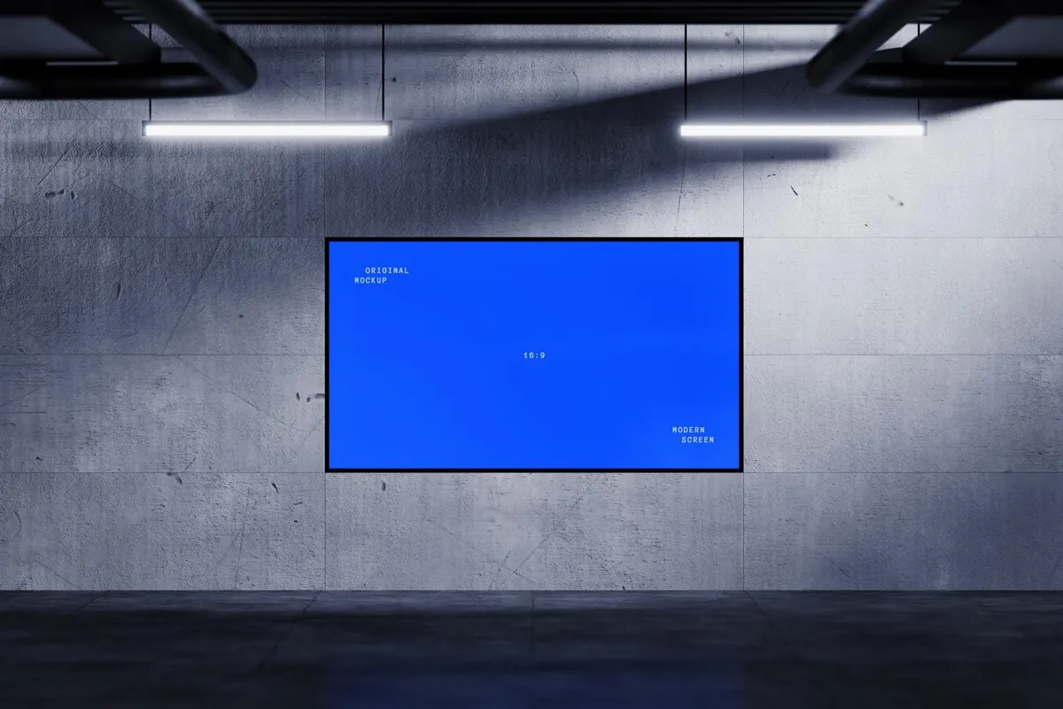 Industrial 16:9 LCD Screen Mockup