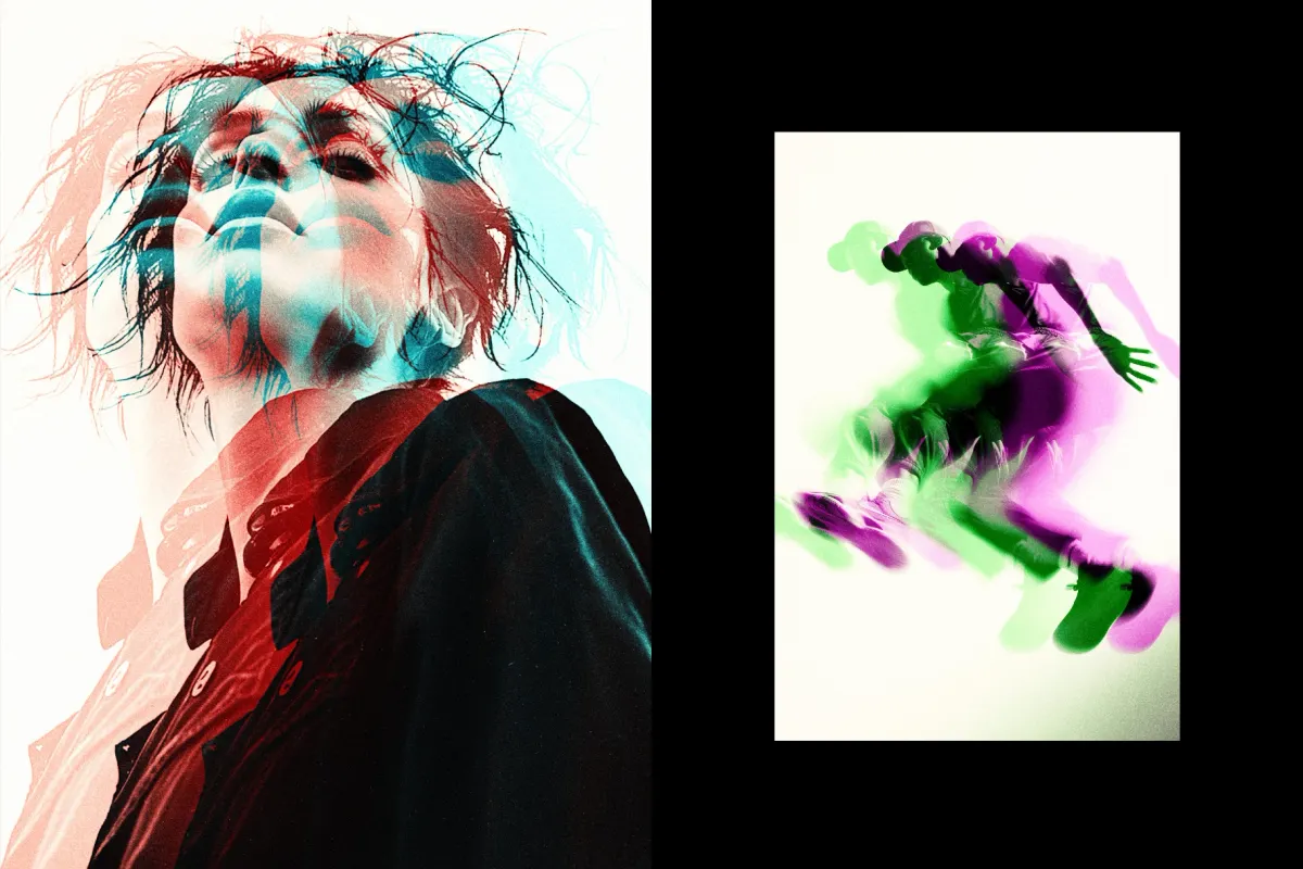 Anaglyph Glitch Photo Effect