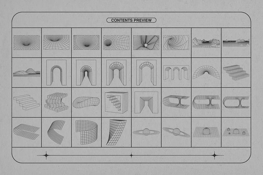 Wireframe Shapes Collection