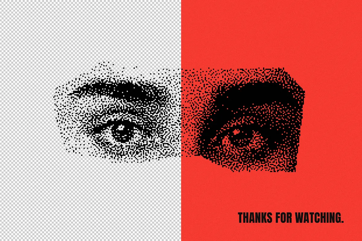 144 Dithering Bitmap Vector Shapes