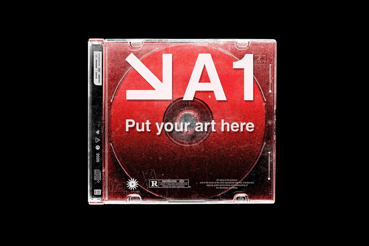 Distressed CD Cover Mockup