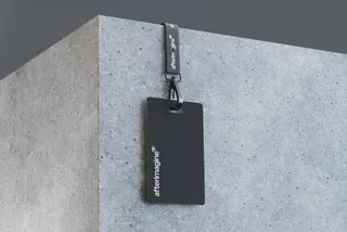 Hanging ID Card Mockup — Concrete Wall Backdrop
