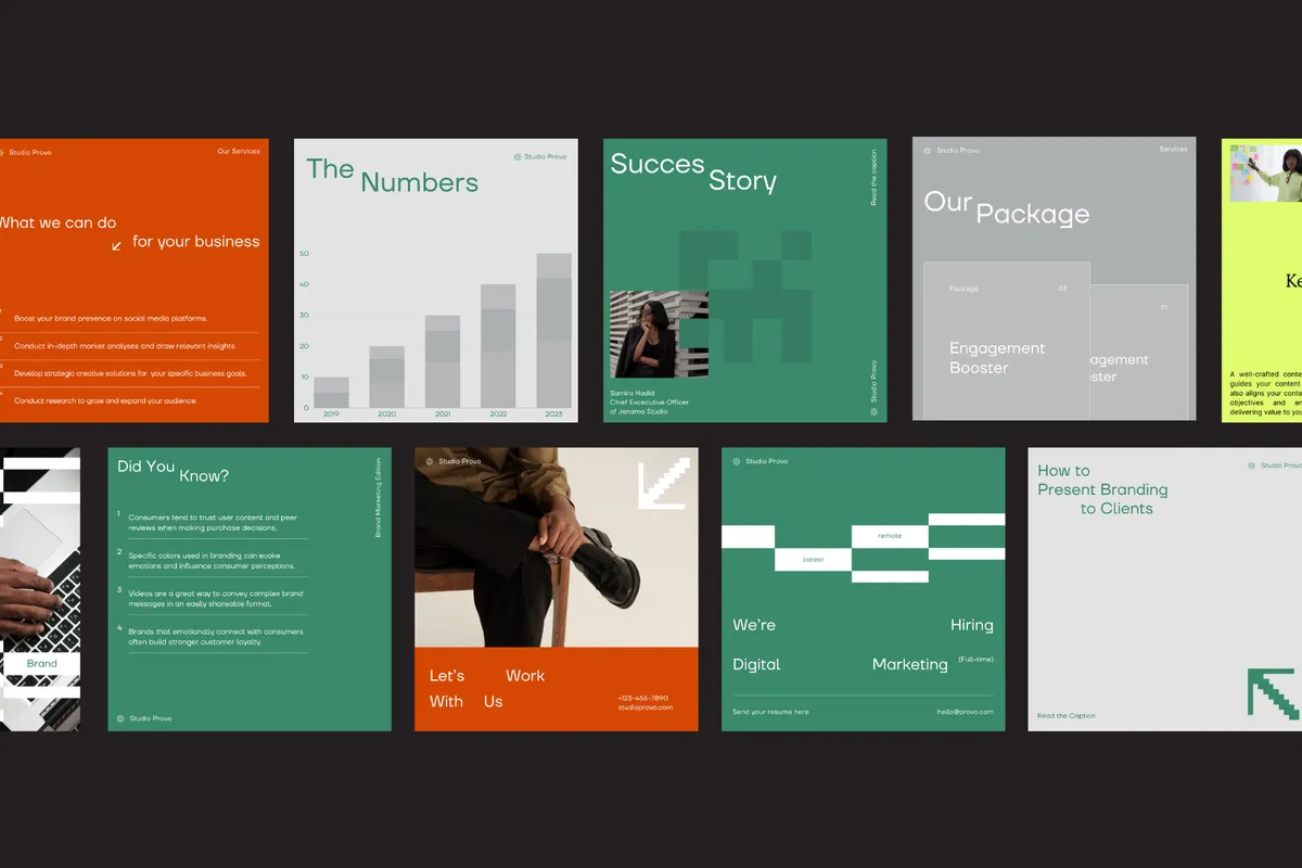 Business Social Media Kit - Canva Instagram Templates