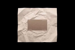 90x50 Business Card with Wrapping Paper Mockup