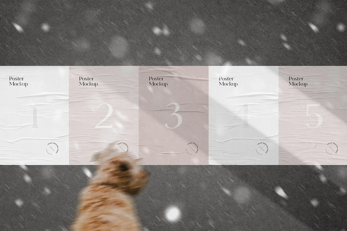 Glued Poster Mockups Collection