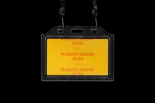 Scanned Plastic Badge Mockup