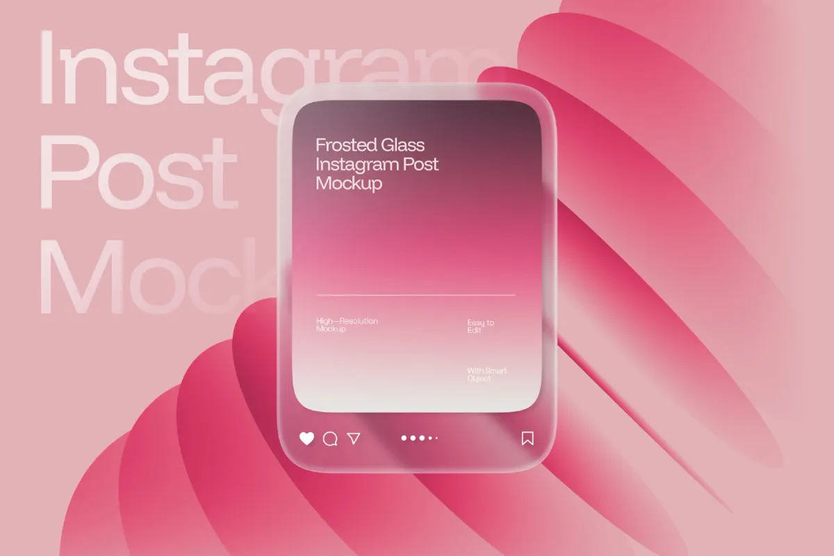 Frosted Glass Instagram Post Mockup