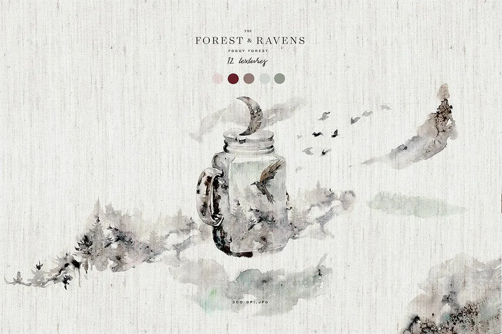 Woodland Ravens Watercolor Kit