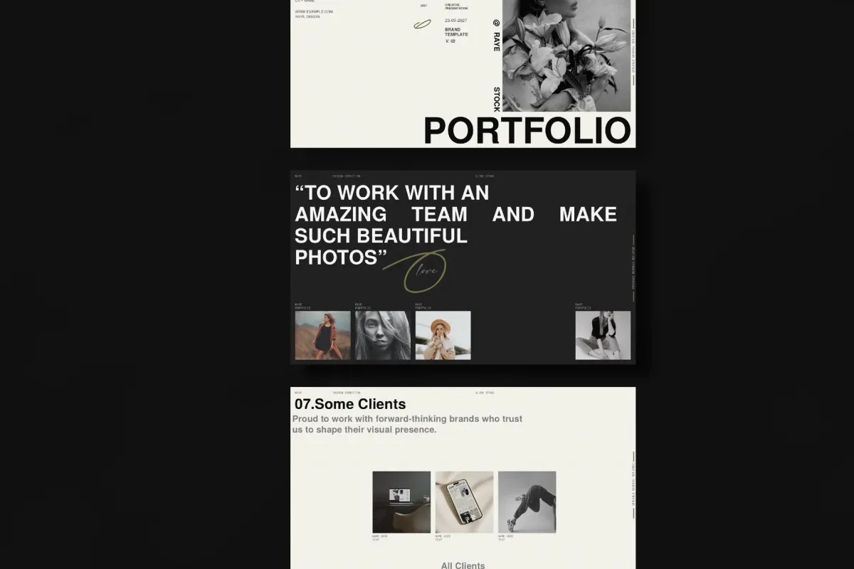 RAYE | Brand Portfolio Template