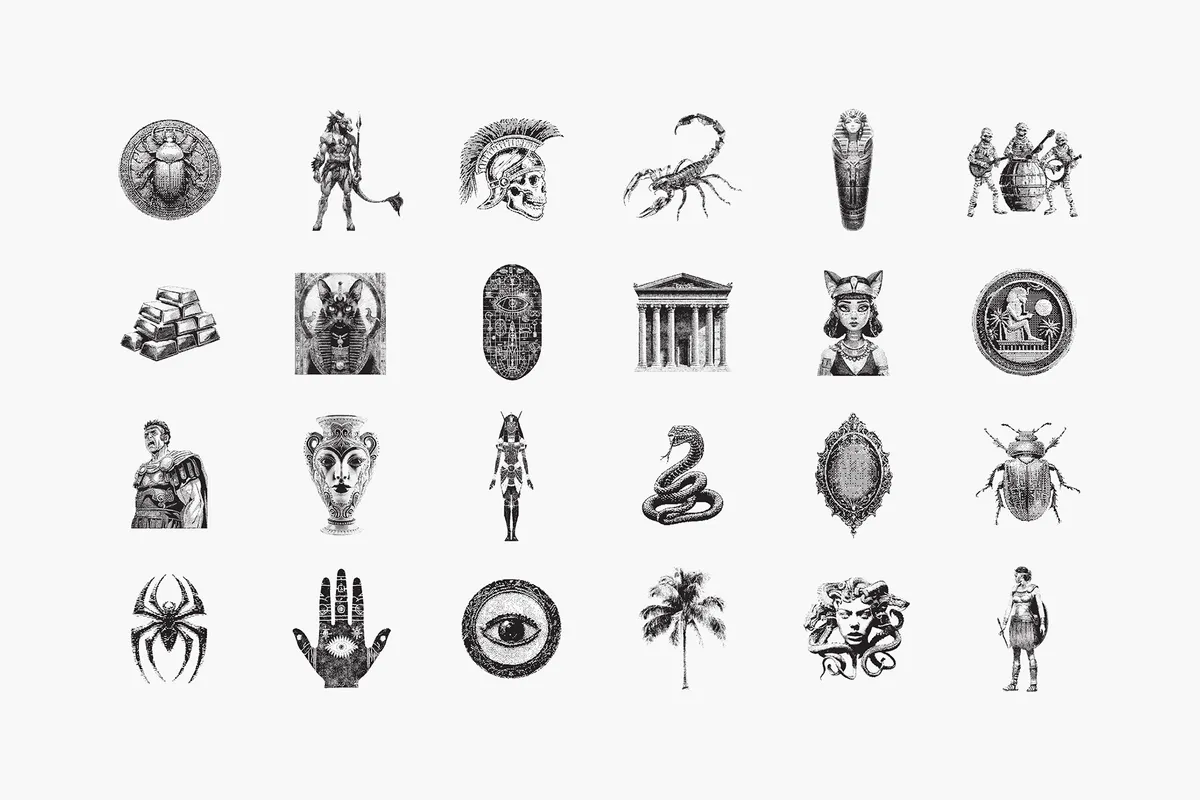 Dithering Bitmap Vector Shapes Collection
