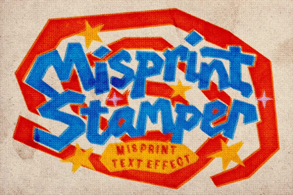 Misprint Stamp Text Effect