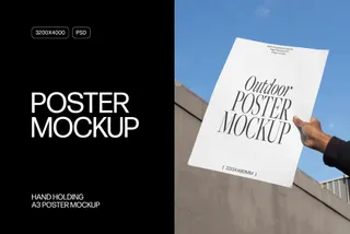 Hand Holding A3 Poster Mockup