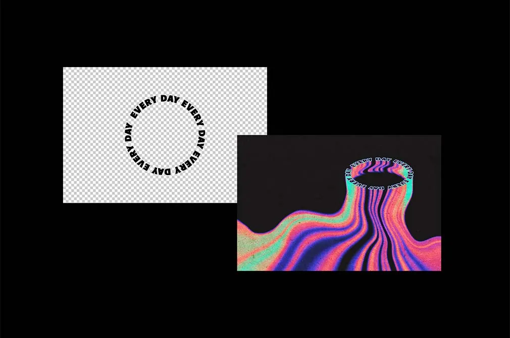 Round Melting Text Effect