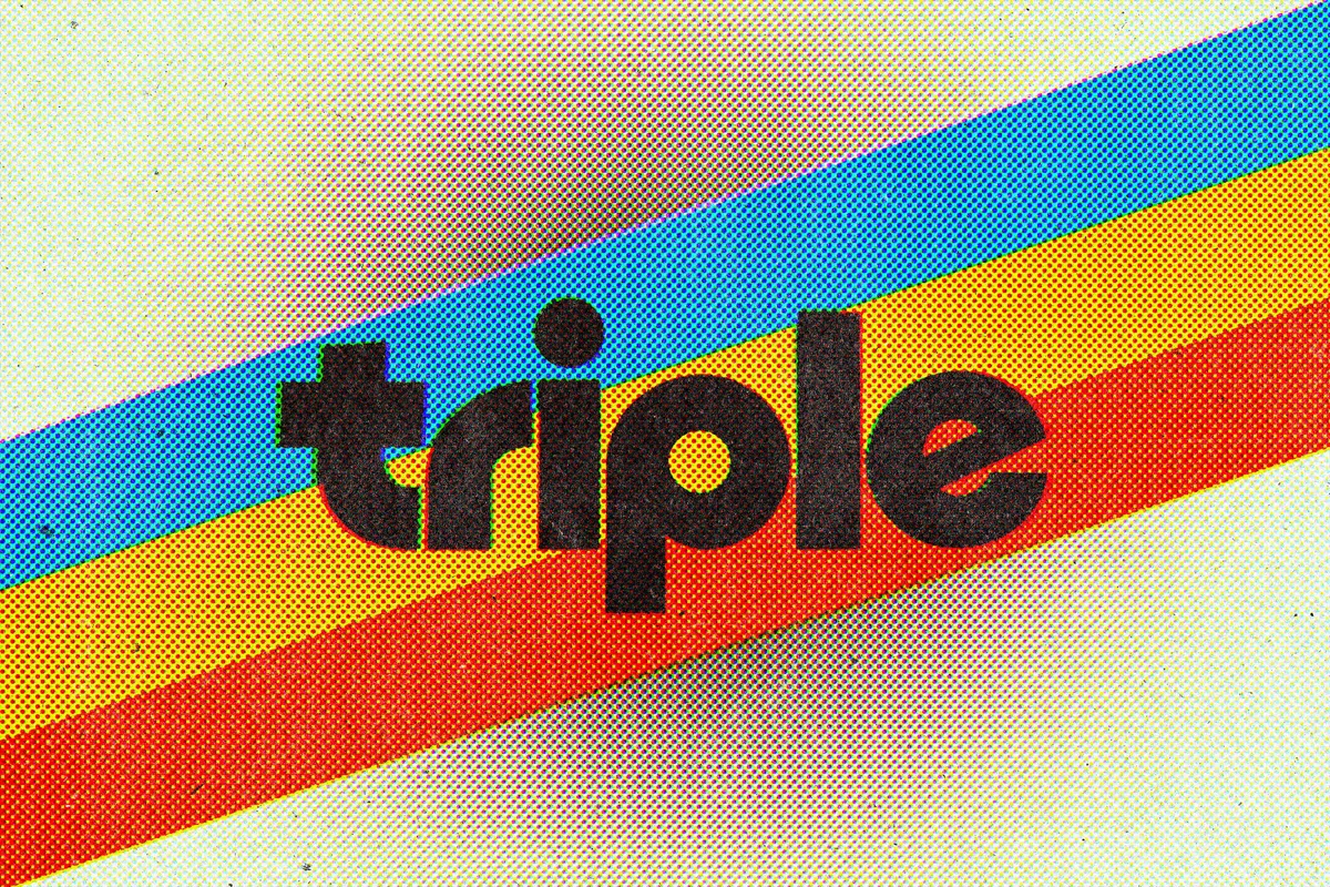 Dots Triple Halftone Text Effect