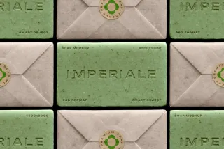 Soap Bar with Packaging Mockup