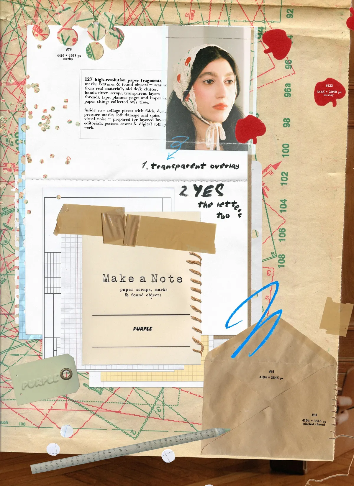 Make a Note Paper & Collage Elements