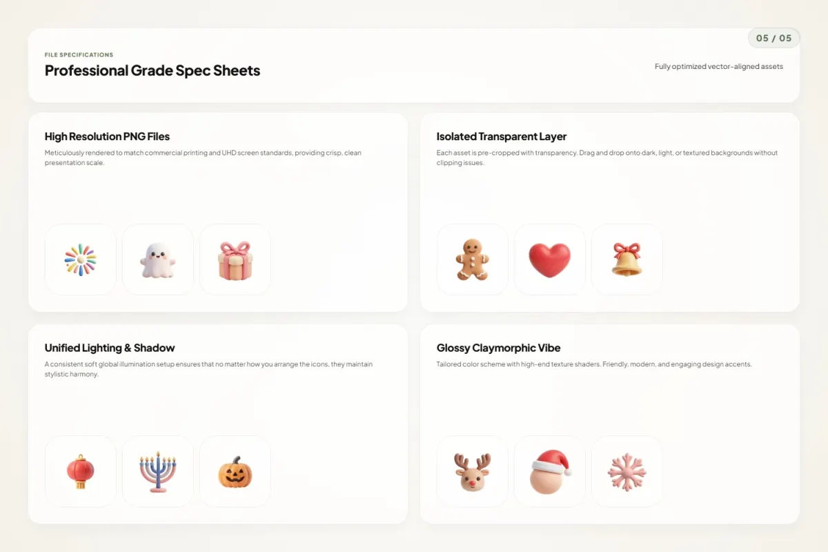 3D Holiday Icons
