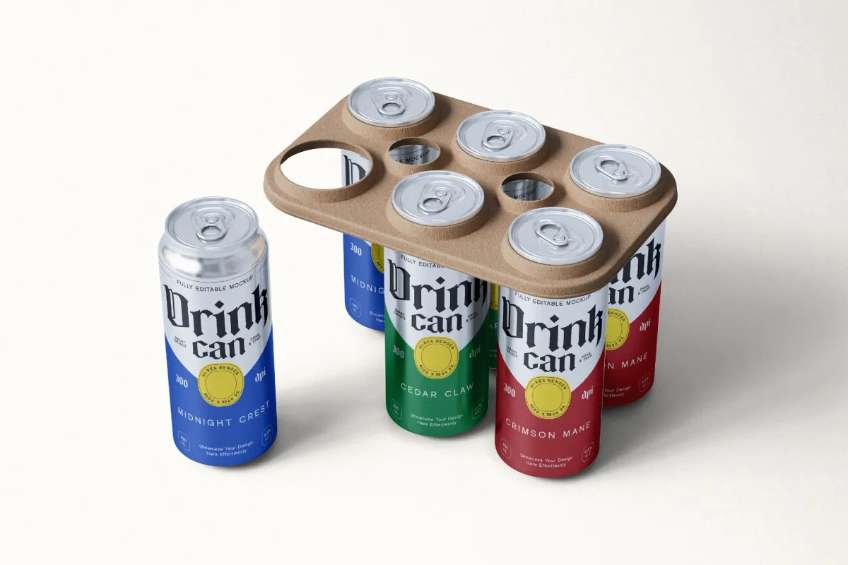 Beverage Drink Can Packaging Mockup