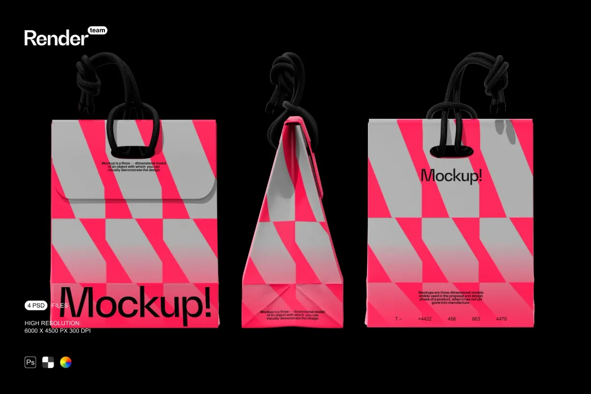Compact Shopping Bag Mockup Set