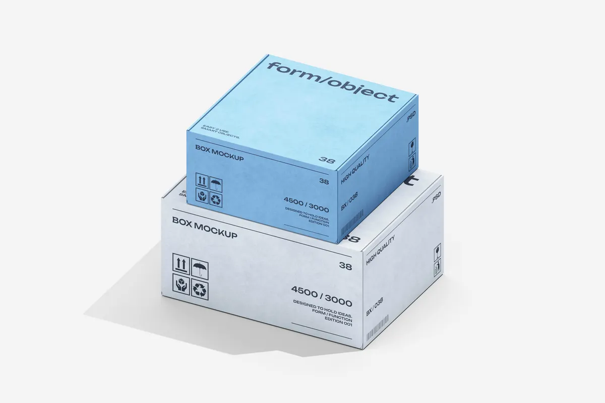 Two Delivery Mailer Boxes Mockup