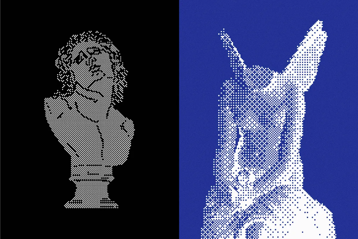 144 Dithering Bitmap Vector Shapes