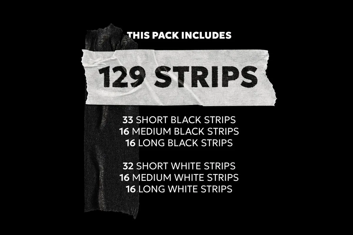 Black & White Duct Tape Strips