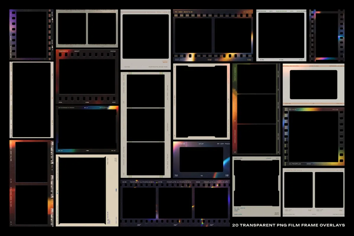20 Film Frames Overlays