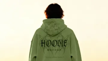 Sunset Hoodie Mockup Back View