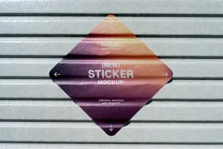 Diamond Sticker Mockup on Roller Shutter