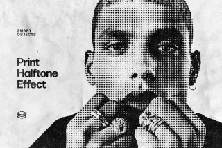 Halftone Print Photo Effect
