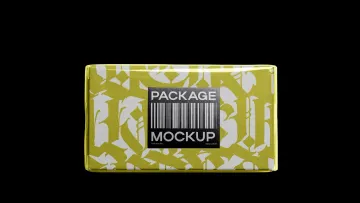 Cardboard Package Mockup with Front Label