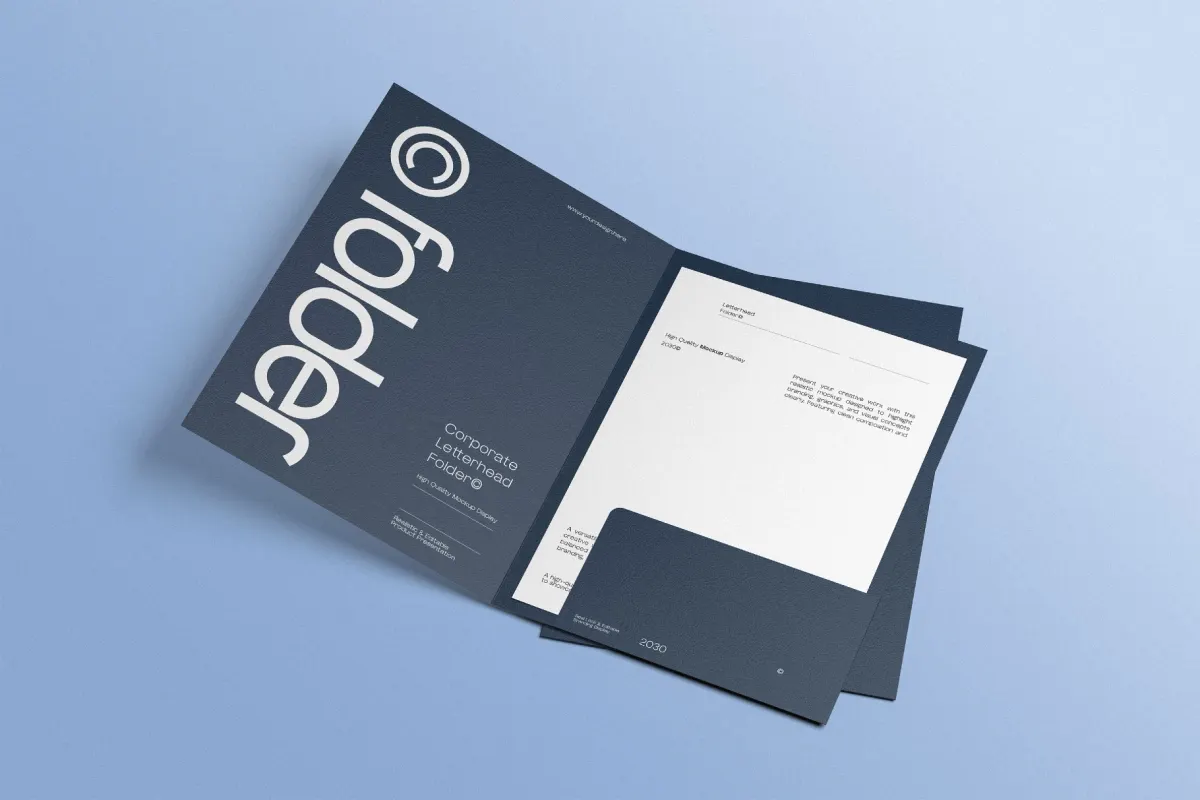 Corporate Folder Letterhead Mockup