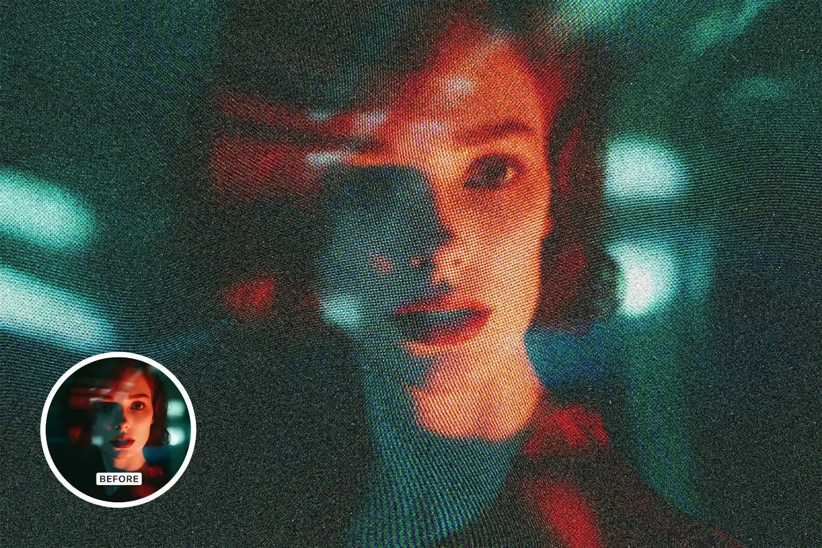 Screen Distortion Photo Effect