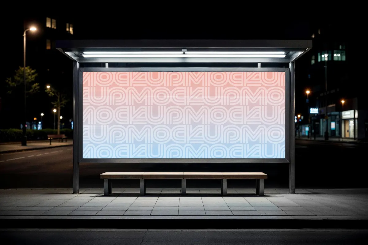 Bus Stop Billboard Mockup