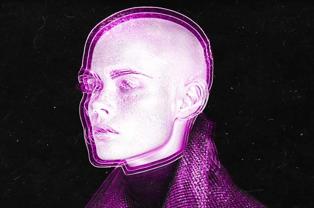 Vivid Glitch Contour Photo Effect