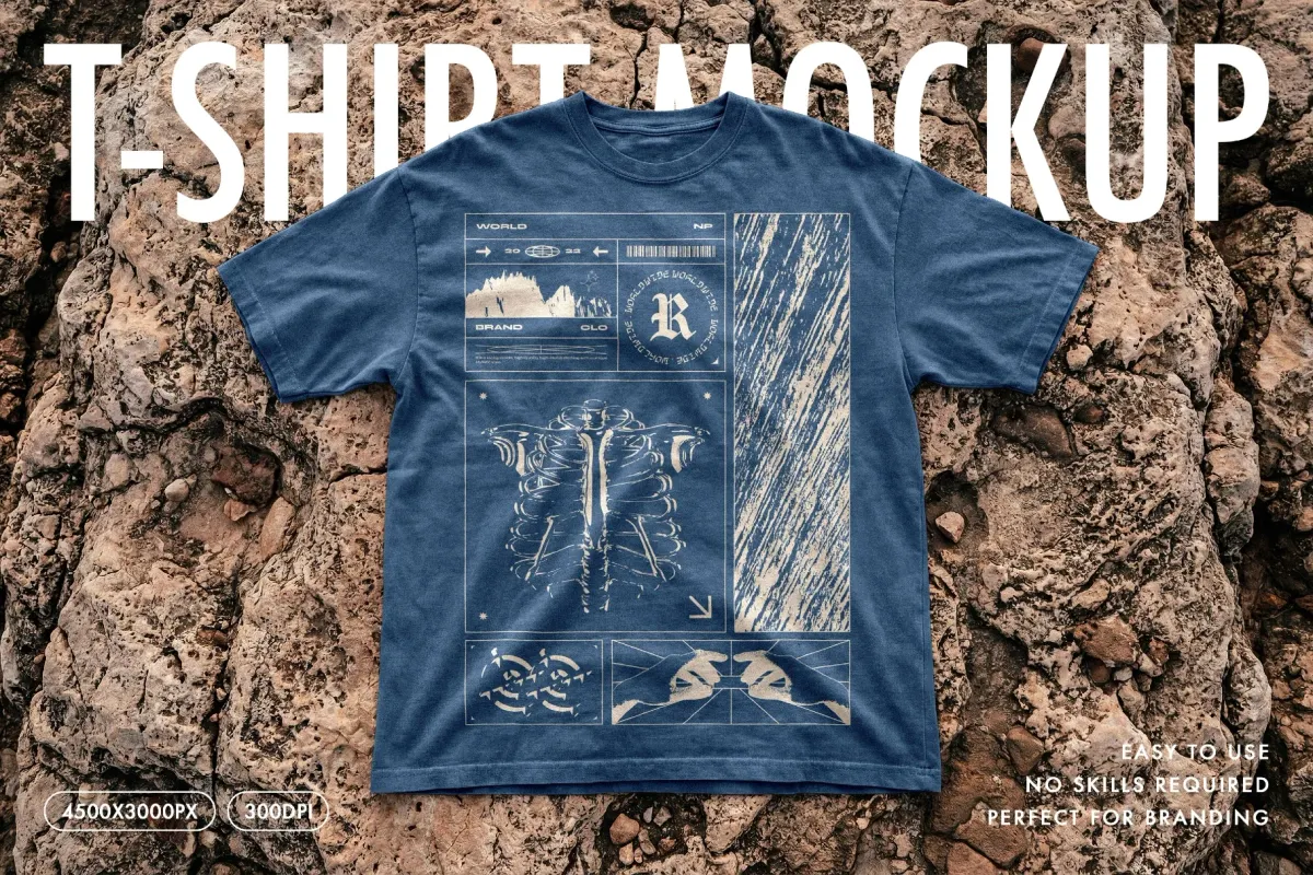 T-Shirt Mockup on Stone