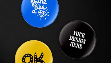 Round Button Badge Mockup