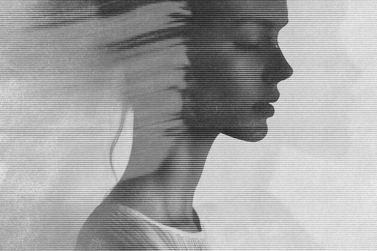 Line Halftone Print Effect