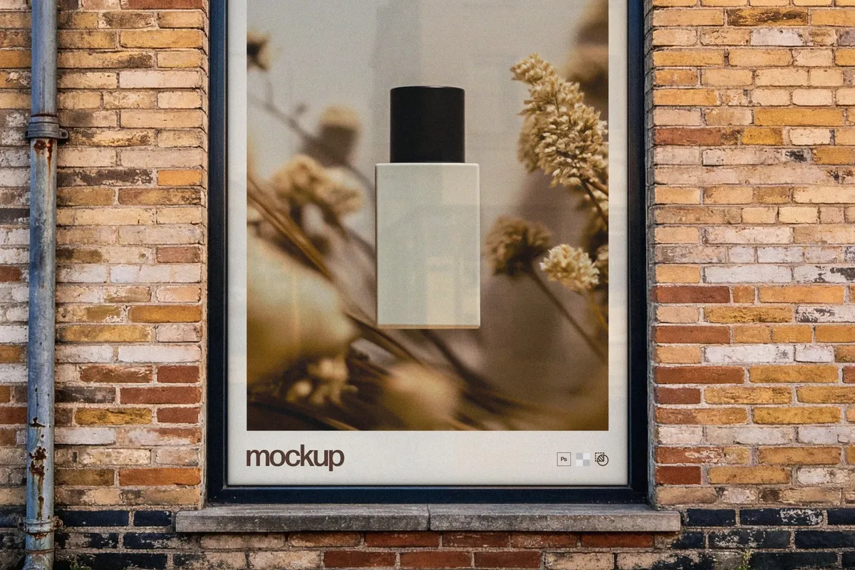 Urban Storefront Window Poster Mockup
