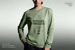 Women's Oversized Longsleeve Mockup