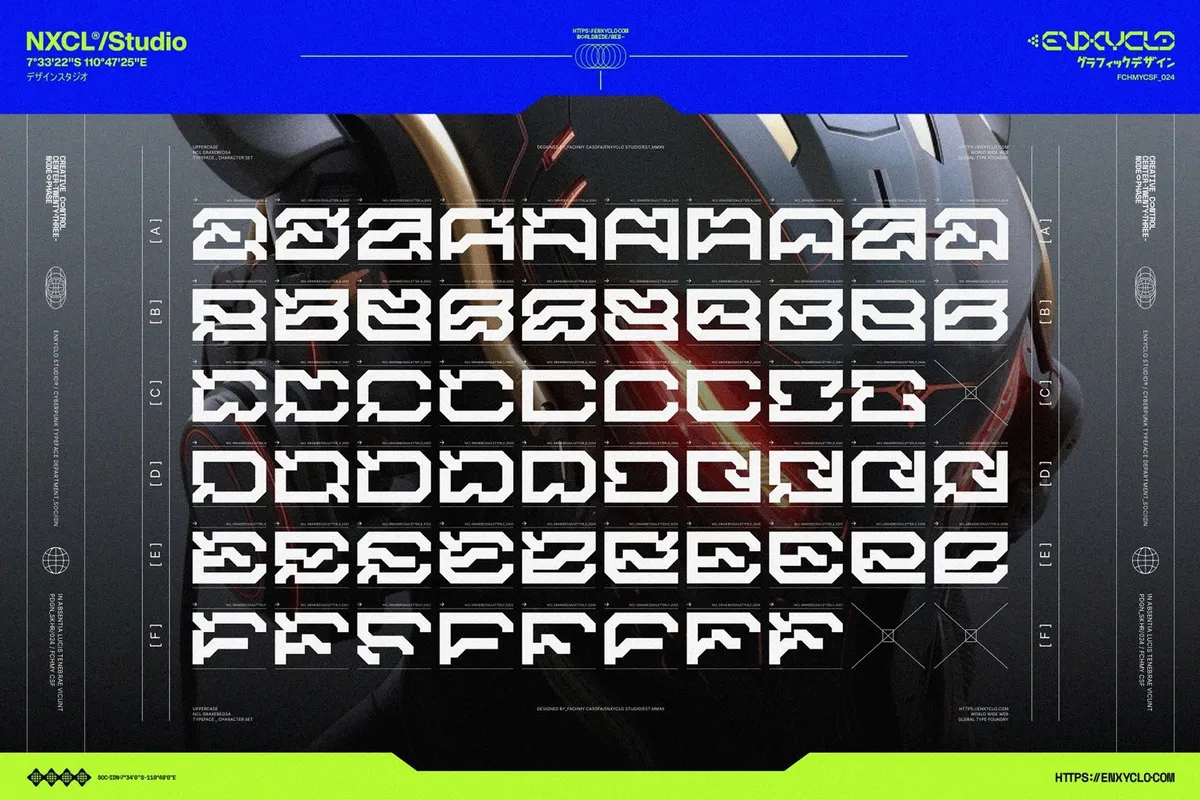 NCL Graxe Beosa - Cyberpunk Display Font Family