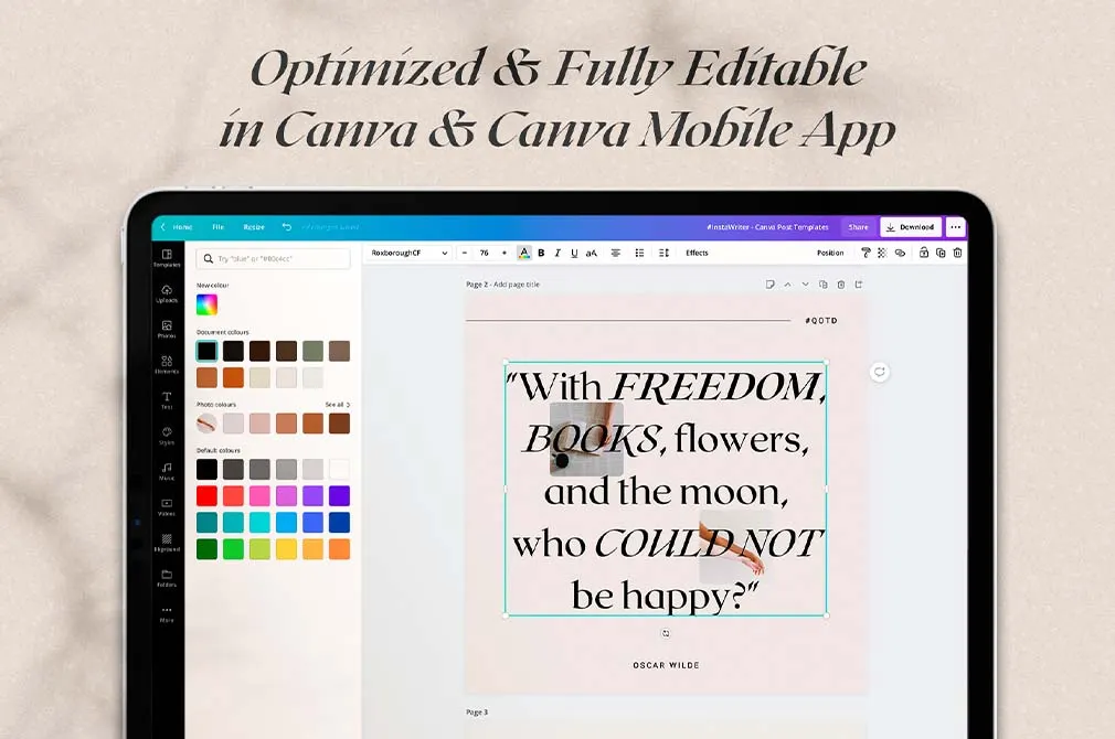 #InstaWriter — Canva Post Templates