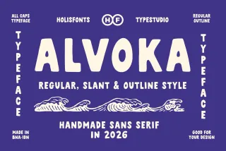 Alvoka - Retro Hand Drawn Playful Font