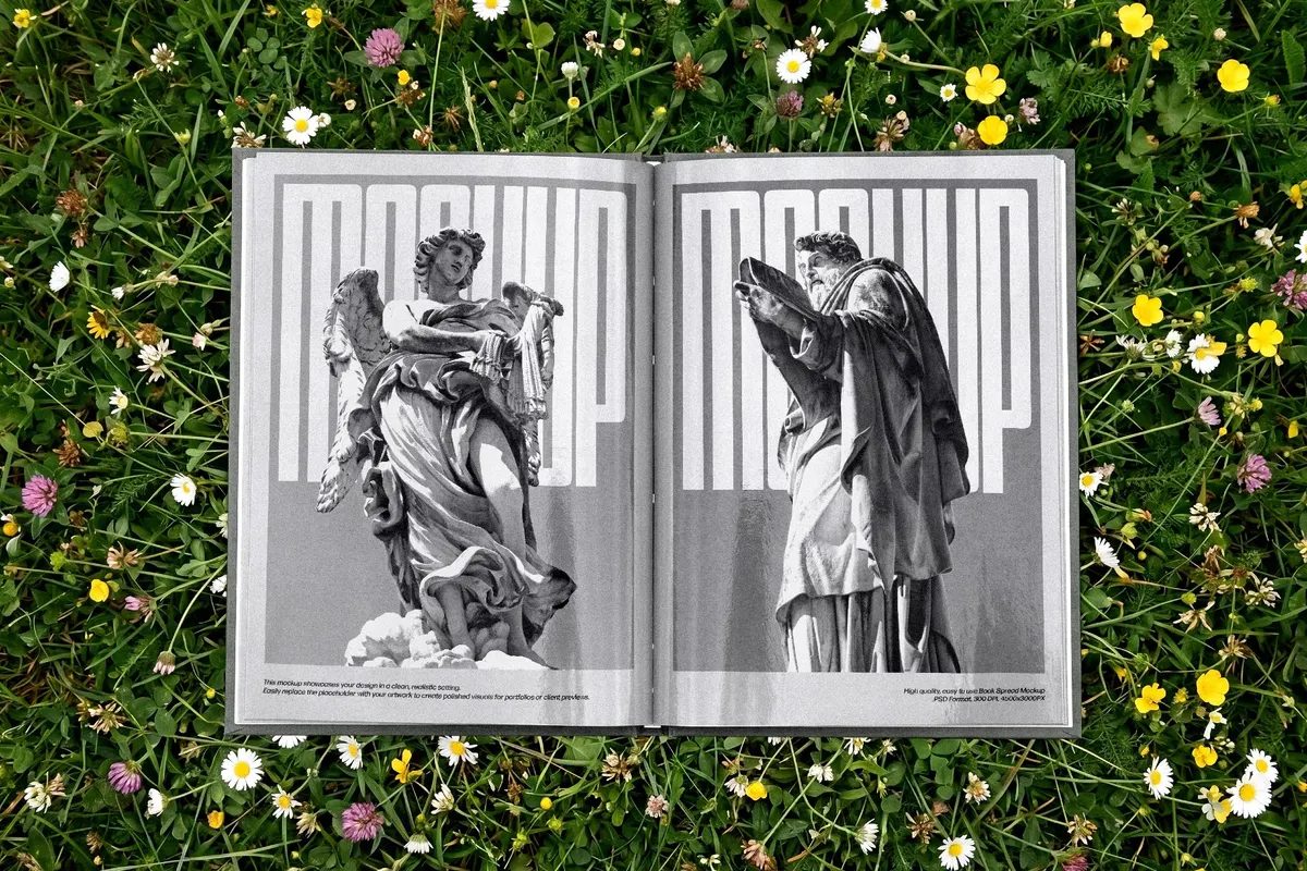 Open Book Spread Mockup