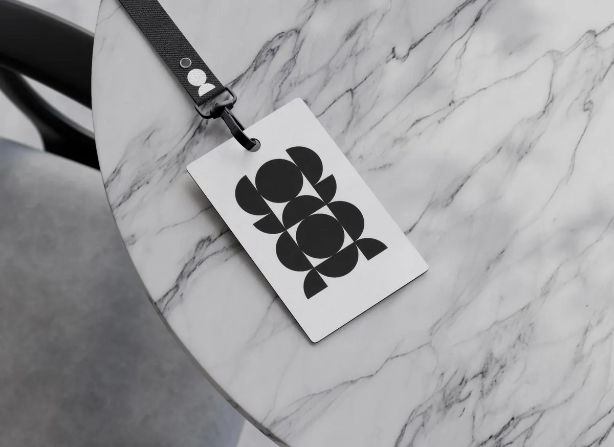 ID Card on Marble Table Mockup