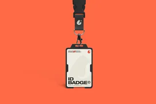 Lanyard ID Badge Mockup Front View
