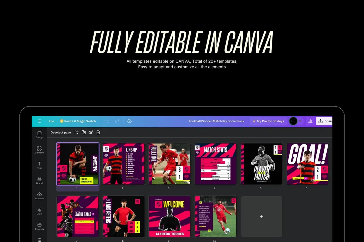 Football Matchday Canva Template