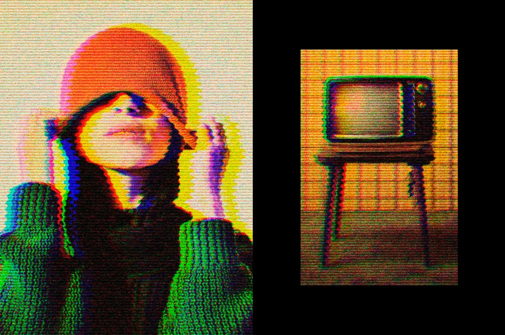 70s TV Glitch Photo Effect