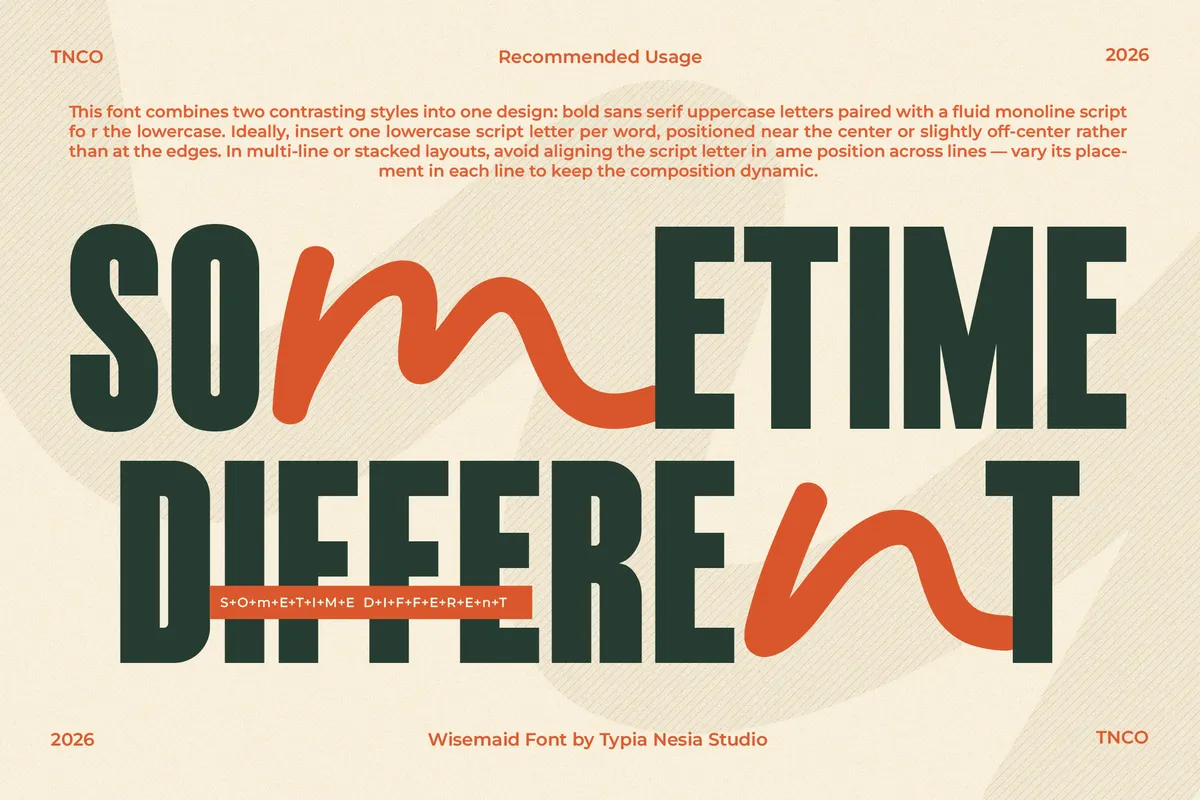 Wisemaid - Tall Sans & Monoline Script Font